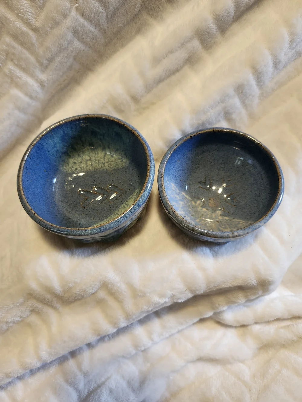 Handmade Blue Ceramic Nesting Bowls - Set of 2